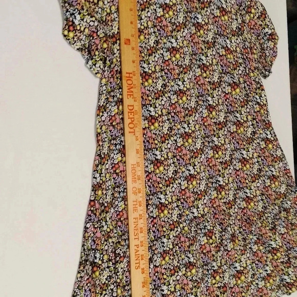 LOFT Size SP Short Sleeves Floral Ruffle Hem Boho Lightweight Short Dress - Picture 11 of 12